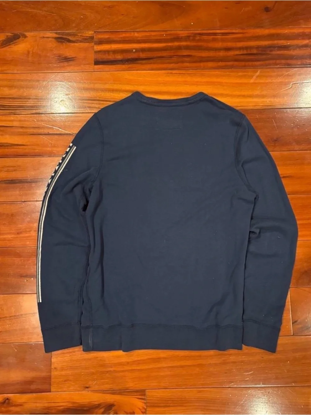 Abercrombie & Fitch Navy Crewneck Sweater with 1892 Chest Graphic